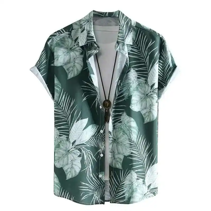 

Floral Pattern Printed ort Sve Breathable irt Polyester Cotton Blend Men's Casual irt Summer Autumn Faion