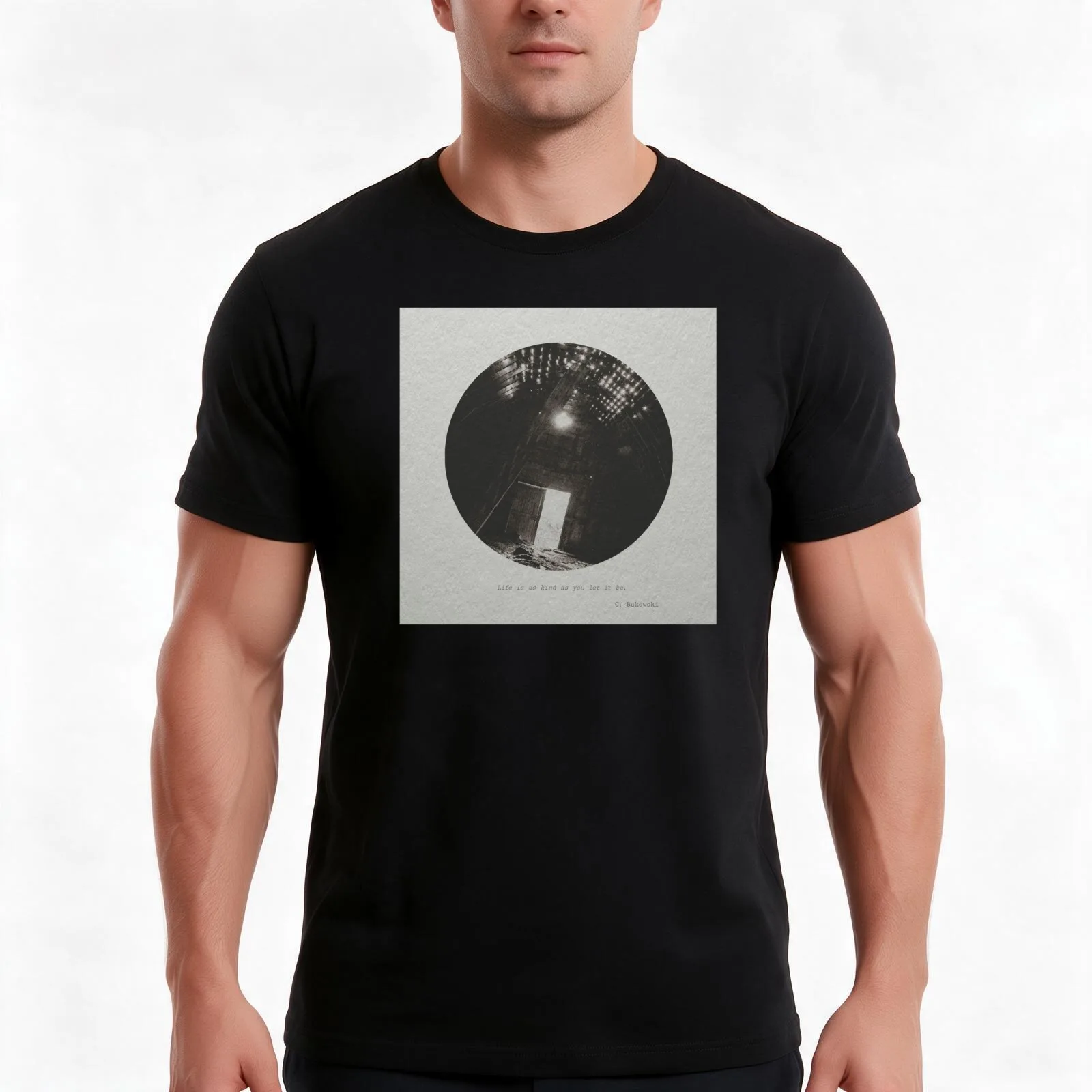 Bukowski #1 T-Shirt, Summer Casual Cotton Tee, Oversized Streetwear Tops, Vintage Graphic Print, Loose Fit Short Sleeve