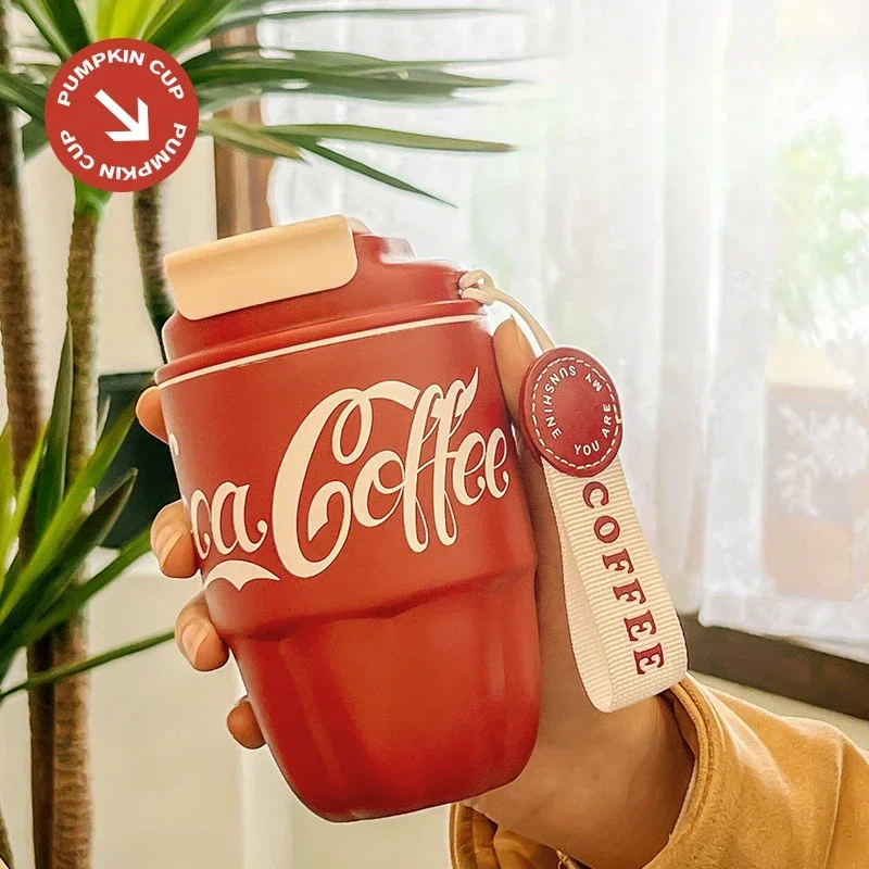 Stainless Steel Insulated Cup Coca Cola Same High Beauty Water Bottles Coffee Cup Portable Dual Drink Office Cup