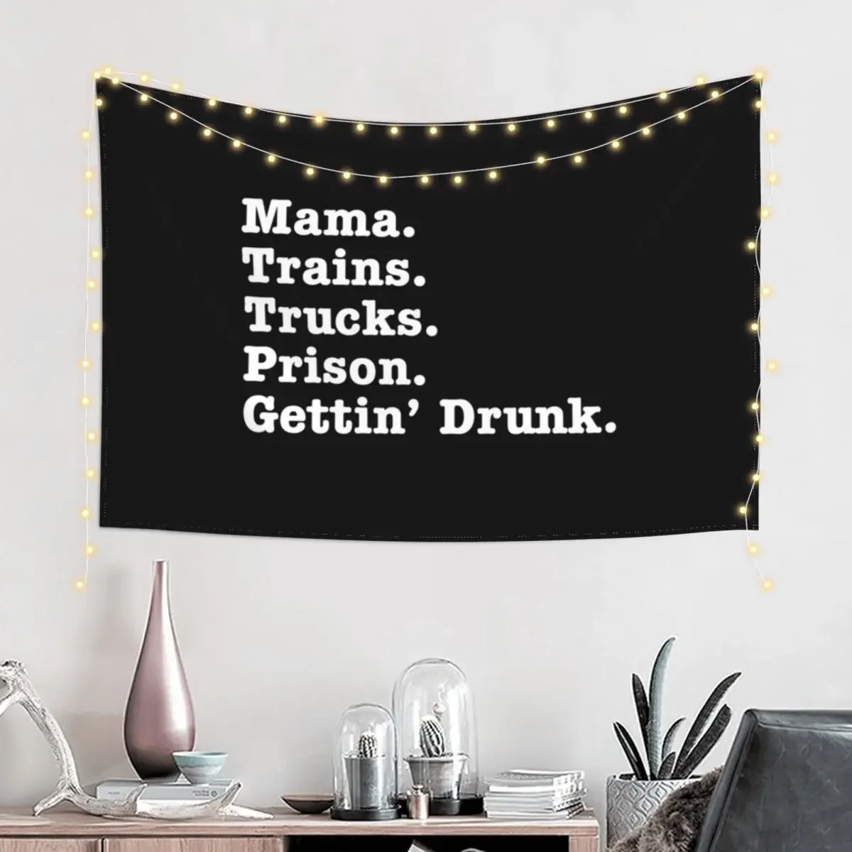 Mama Trains Trucks Prison Gettin' Drunk Tapestry Mushroom Decoration Room Tapestry