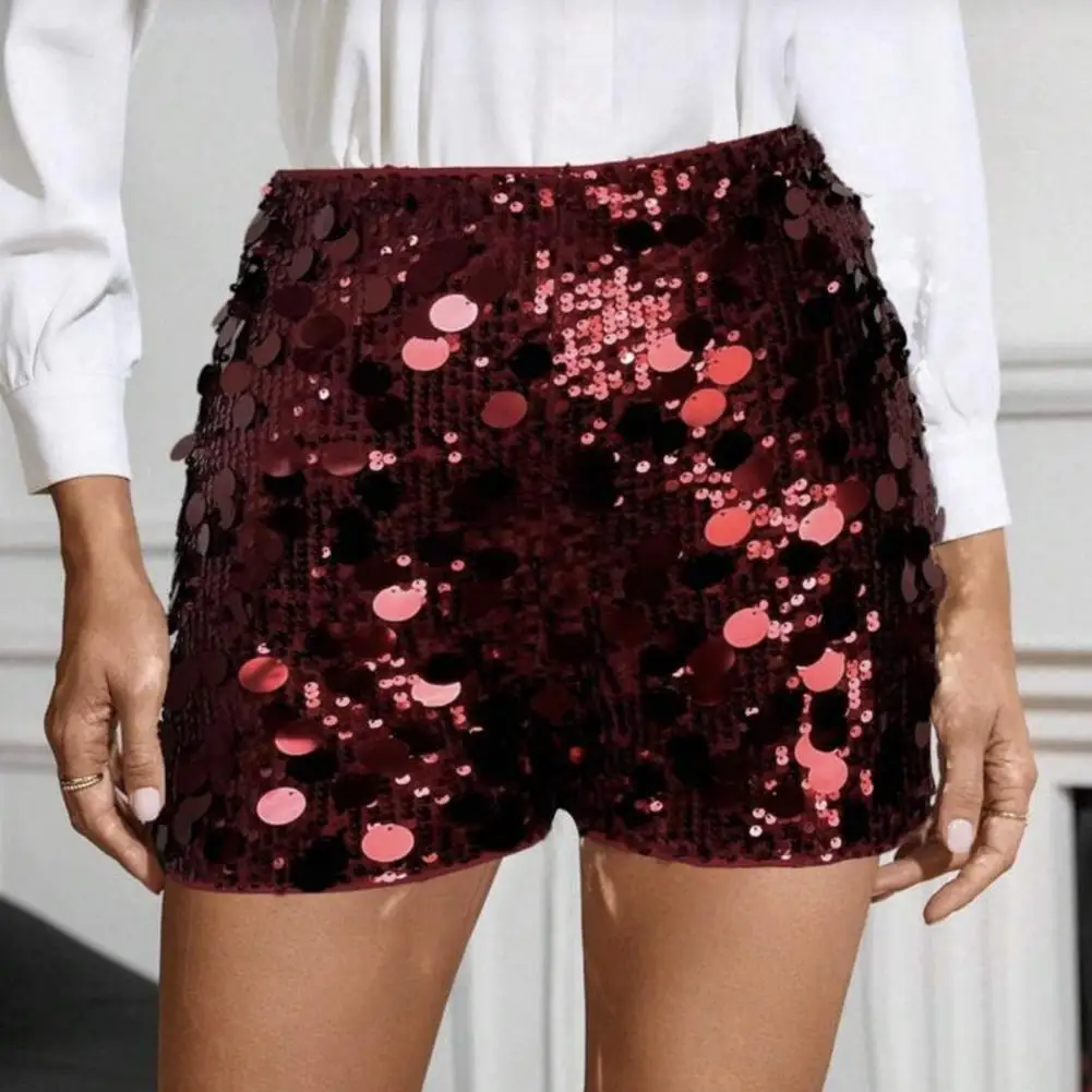 Light Weight Shorts Women Women's High Waist Sequin Shorts Sparkly Stretchy Mini Shorts Party Clubwear Going Out Straight Leg
