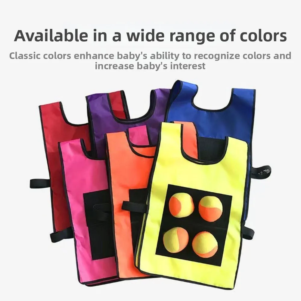 스티키 볼 조끼 던지기 장난감, 끈끈이 공, 스티키 타겟 볼, 어린이 스포츠 장난감, 인터랙티브 스티키 볼 조끼