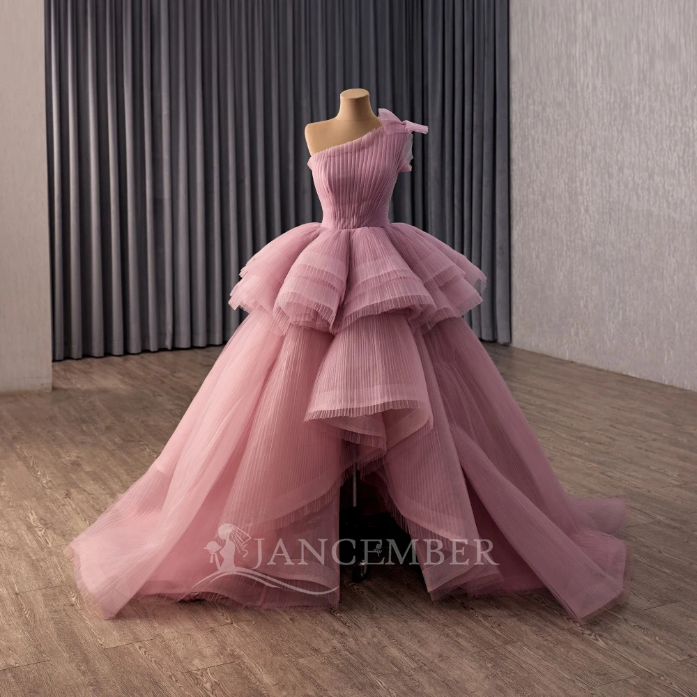 

Платье Quinceneara в стиле принцессы, высокое и низкое платье больших размеров на одно плечо, платье для дня рождения, индивидуальное платье de 15, quinceañeras