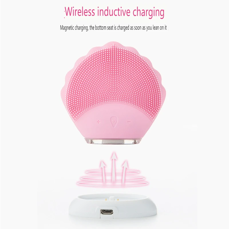 Wireless Charging Electric Facial Beauty Device, Ultrasonic Vibration,Wash Your Face Warm At 45℃,Deeply Cleanse Face Care ML-039