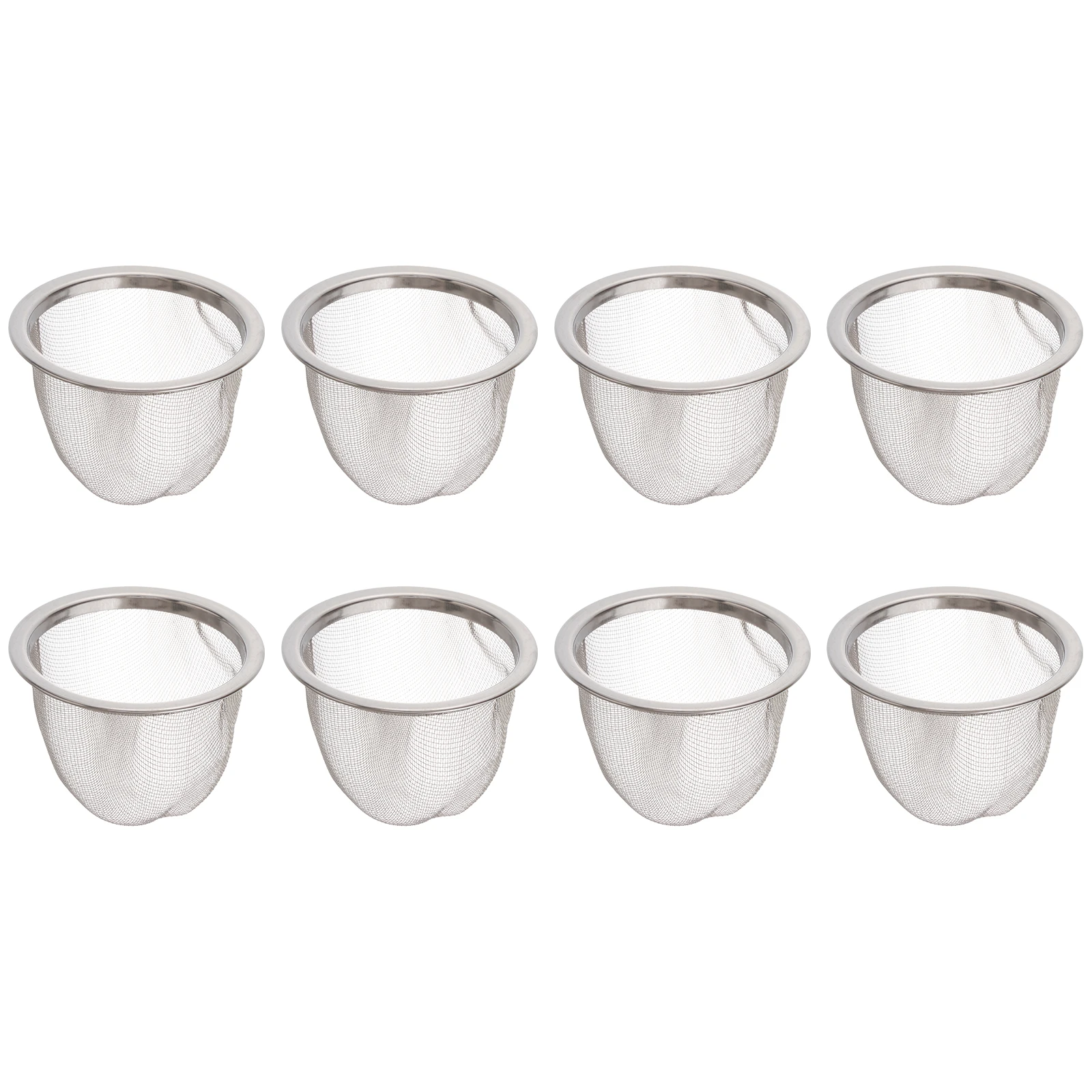 

8 Pcs Tea Filter Strainer Mesh Replacement Loose Leaf Stainless Steel Infuser Metal Sturdy Cup Accessory Leaker