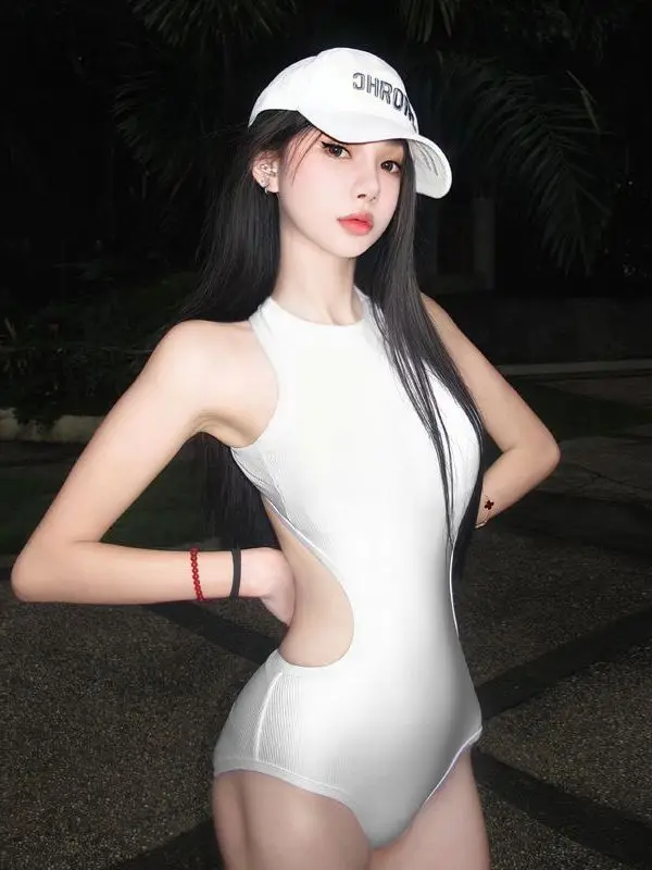 

Profional Women's One-Piece Speed Swimming Suit Ultra-Fairy Fi Belly White Cetitive Swimming Gymnastic Costume