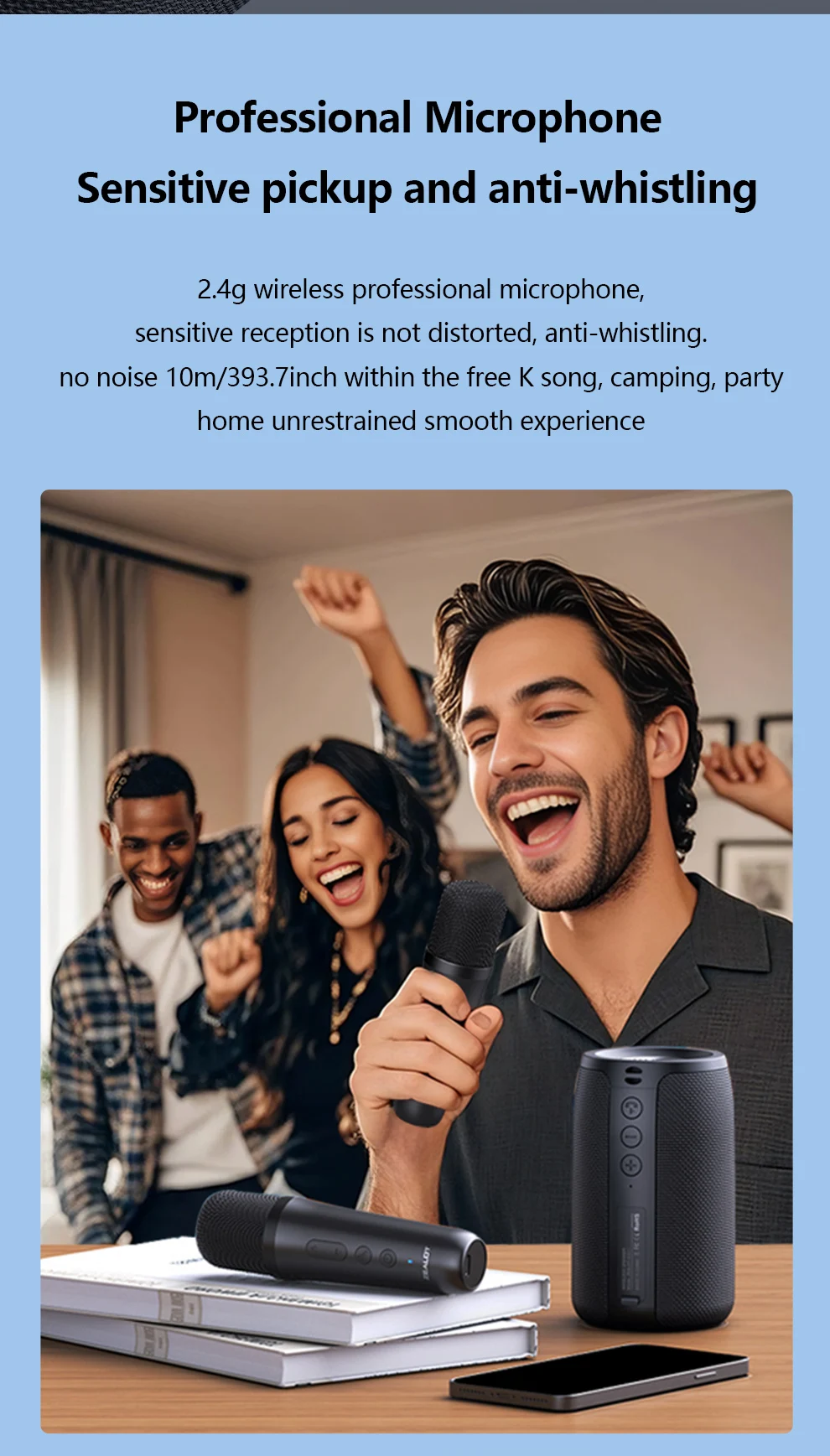 ZEALOT-S32 Tragbarer Bluetooth-Lautsprecher, Kabelloser Lautsprecher mit 2 Mikrofonen, für Strandpartys und Geburtstagsfeiern, Wasserdichter Lautsprecher – Detail 11