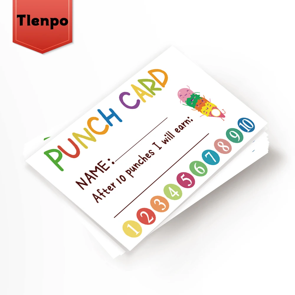 50 Adorable Punch Cards ‘Loyalty Reward Cards’, 3.6X2 inch Teacher, Behaviour Reward Cards, Small Cards, Incentive Punch Cards