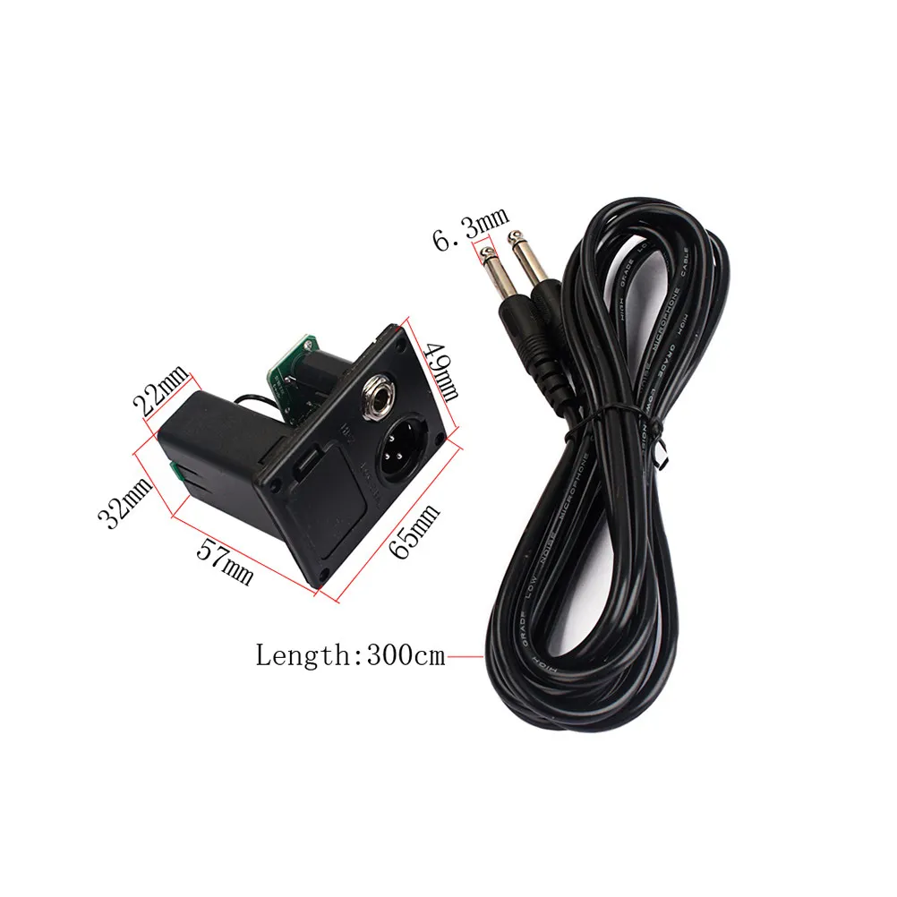 9V Guitar Battery Box 4 Pin Quarter Inch Output Jack Metal Plate Prewired Circuit Flat Mount for Active Pickup
