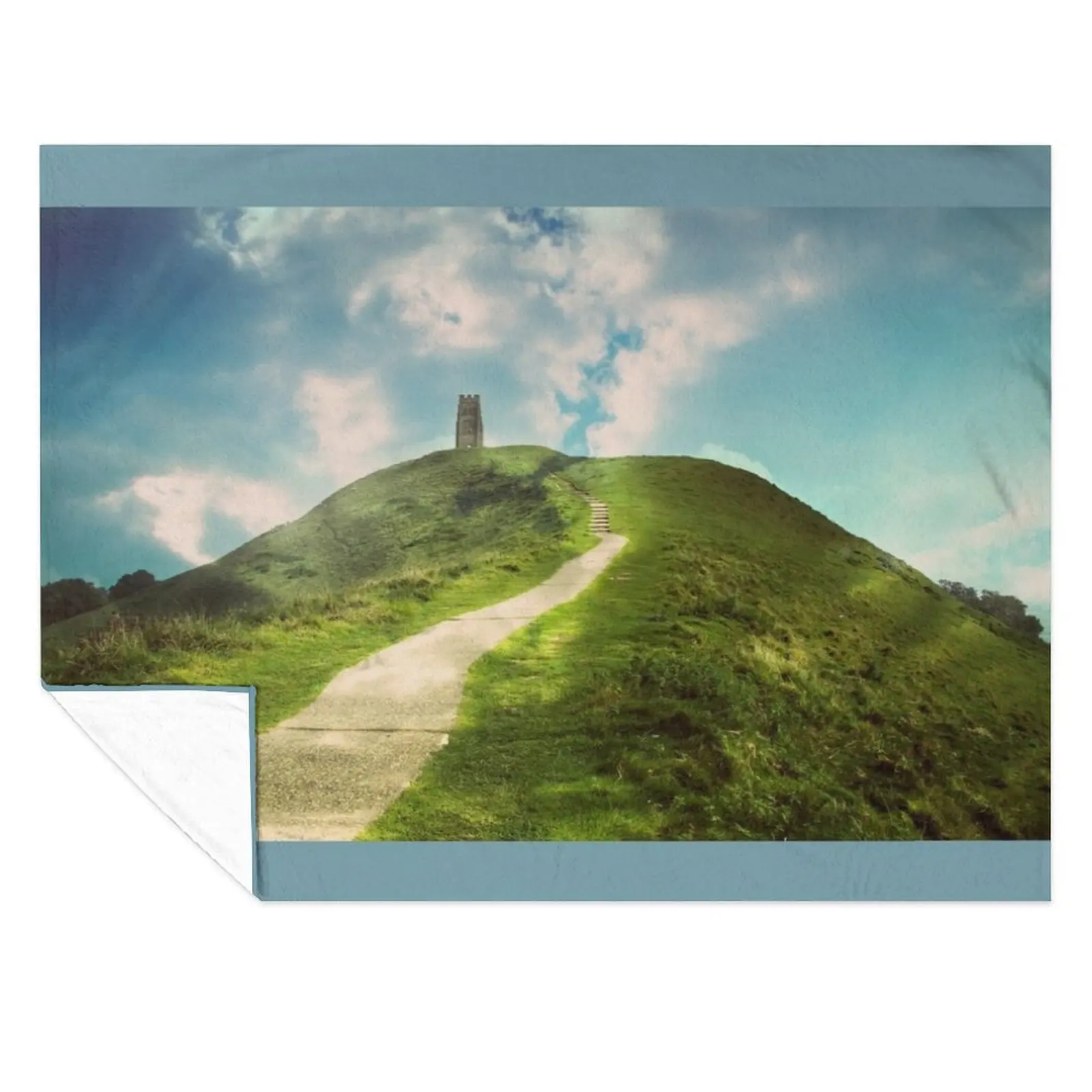 

Glastonbury Tor Throw Blanket Soft Decoratives Flannels Blankets
