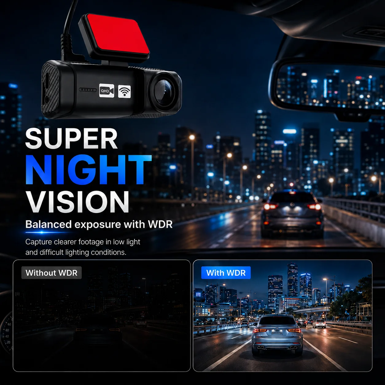 Aprilboy 1296P Mini Car Recorder WIFI APP Parking Monitoring Night Vision Function