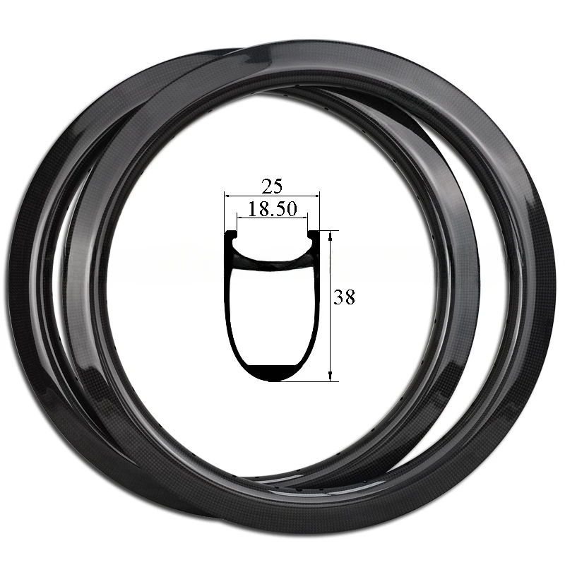 20 Inch Bike Rims Carbon 38mm Depth x 25mm Width Bicycle Rim 20 451 1-3/8 Rim/ V Brake Clincher 28 Holes Wheel 451 BMX Racing