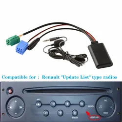 DOXINGYE Car AUX Audio Cable Wireless Bluetooth Microphone Handsfree CD Changer Adapter for Renault 2005-2011 Update List Radio