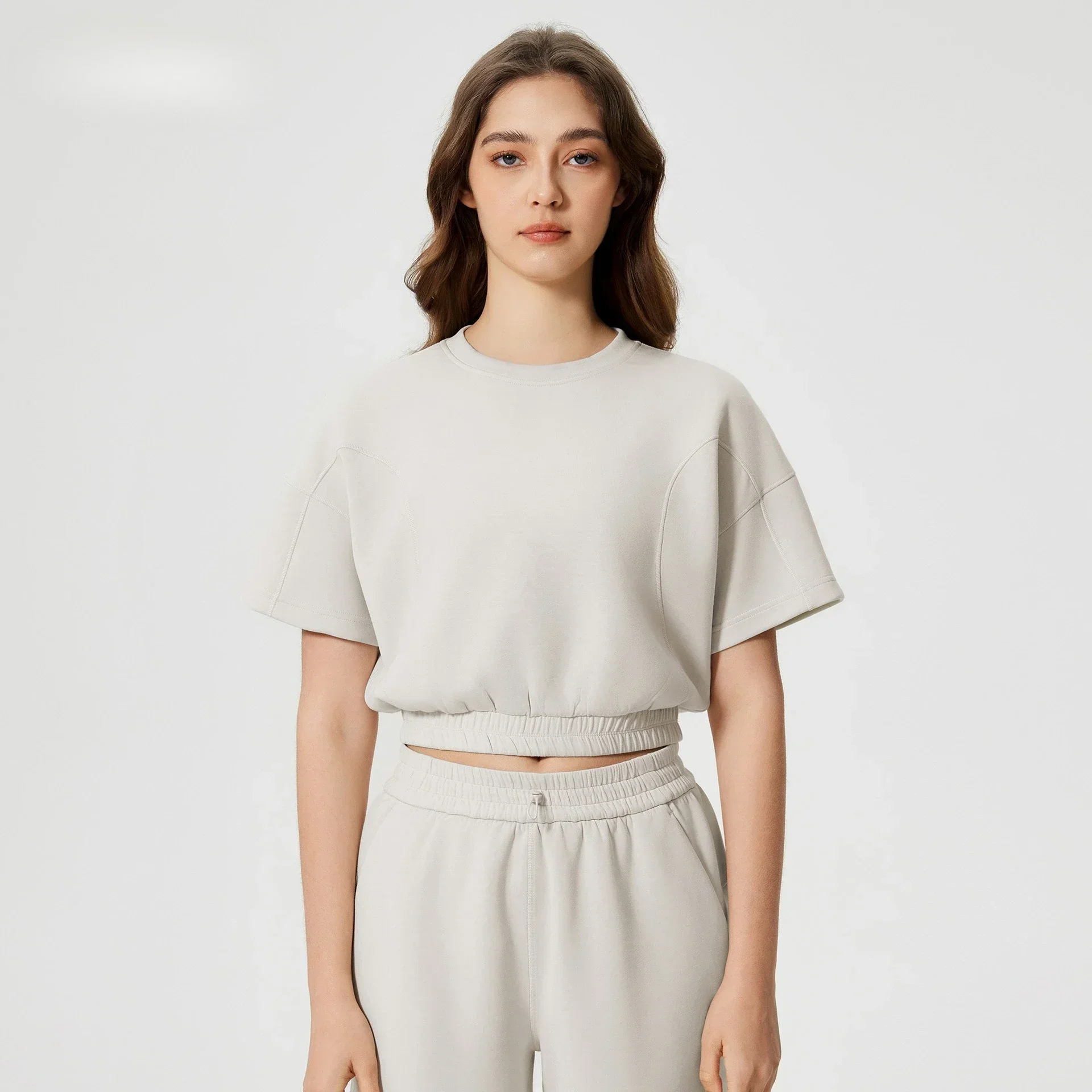 Lemon Summer Cozy Soft Women's Short Sleeve Shirts Relax Fit Crew Neck T Shirts Cotton Feel Basic Going Out Crop Tops