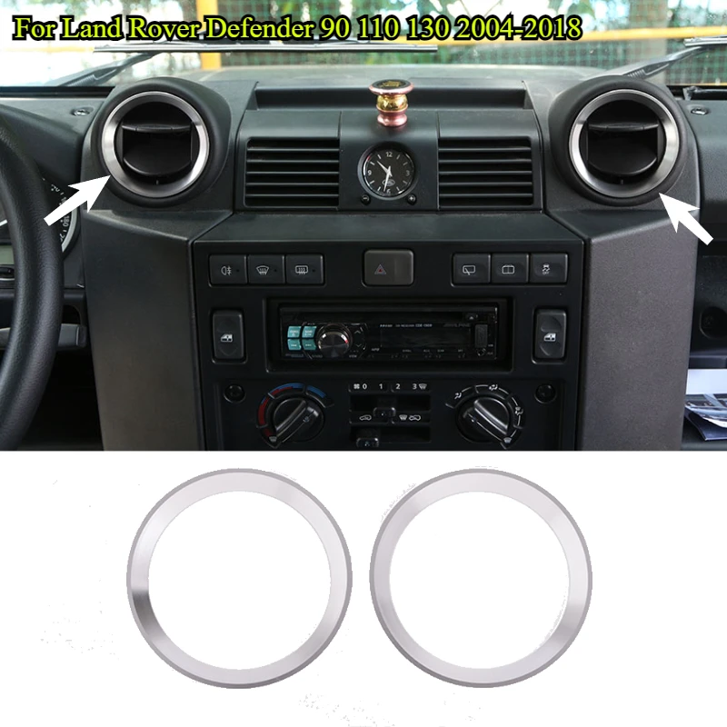 

For Land Rover Defender 90 110 130 2004-2018 Car Center Console Air Vent Outlet Aluminum Alloy Cover Stickers interior Car Acces