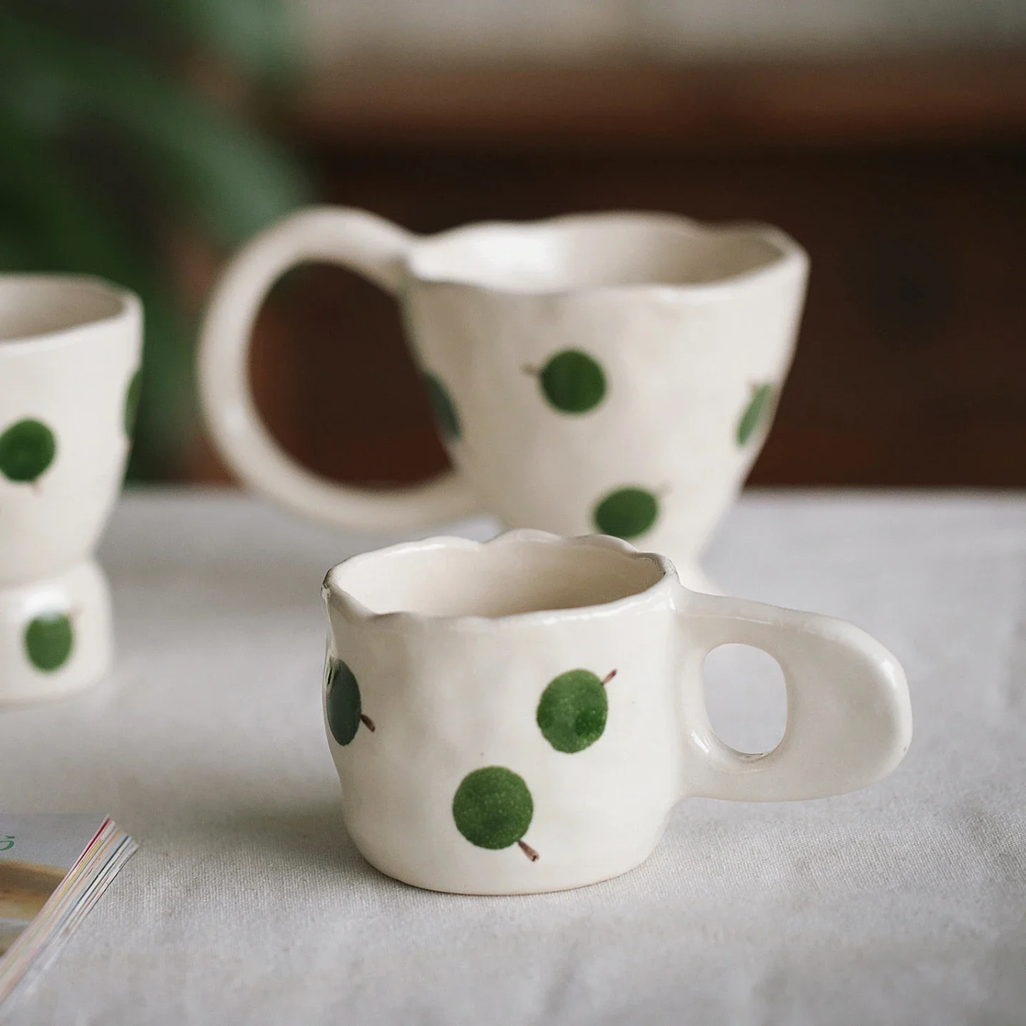 New Pretty Japanese Style High Temperature Resistance Handmade Ceramic Coffee Latte Milk Tea Mug Three Styles to Choose From