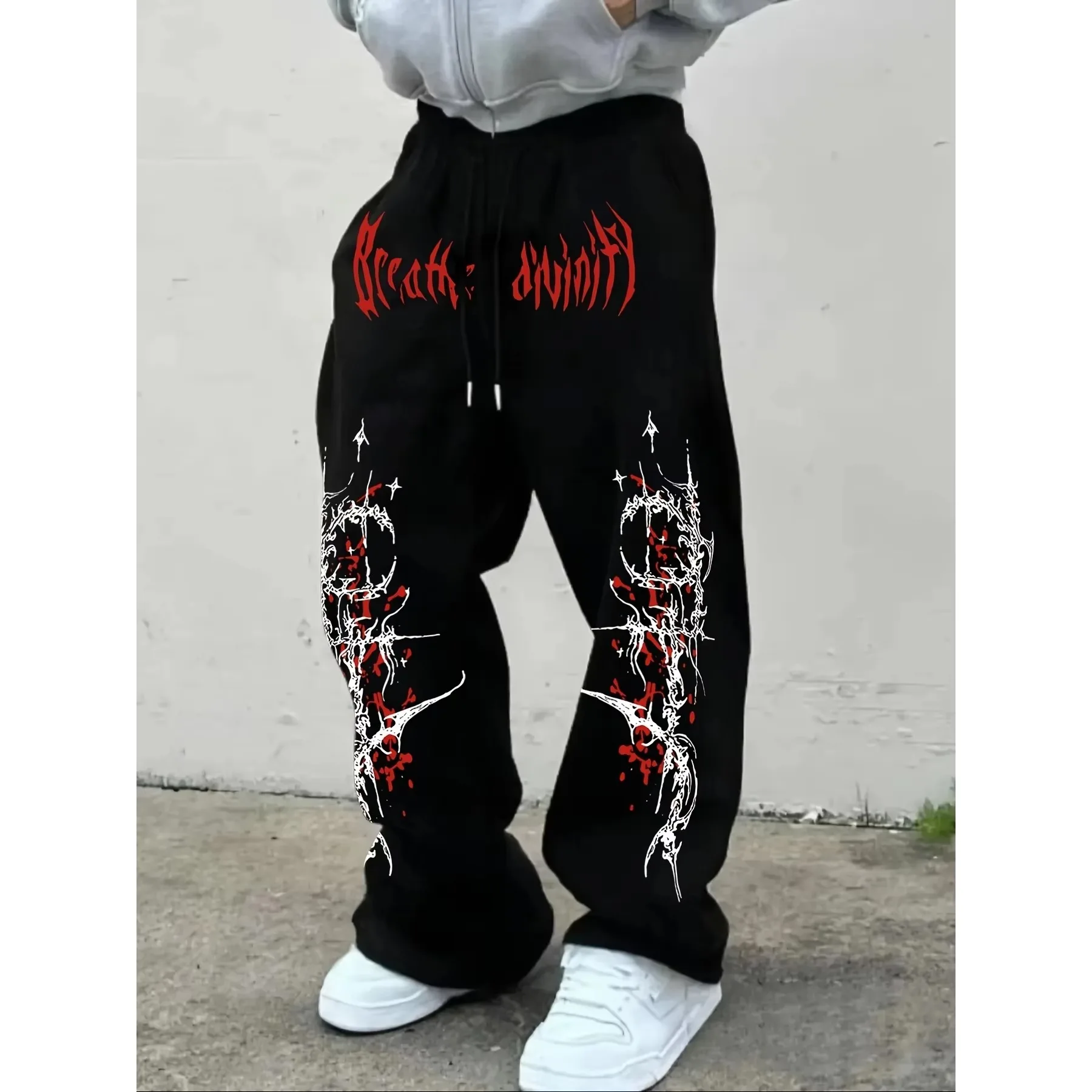 Neuheiten Y2K Gothic Mystisches Tribal-Muster Print Herren Damen Gerade Jogginghose Alternative Urban Street Hose – Detail 4