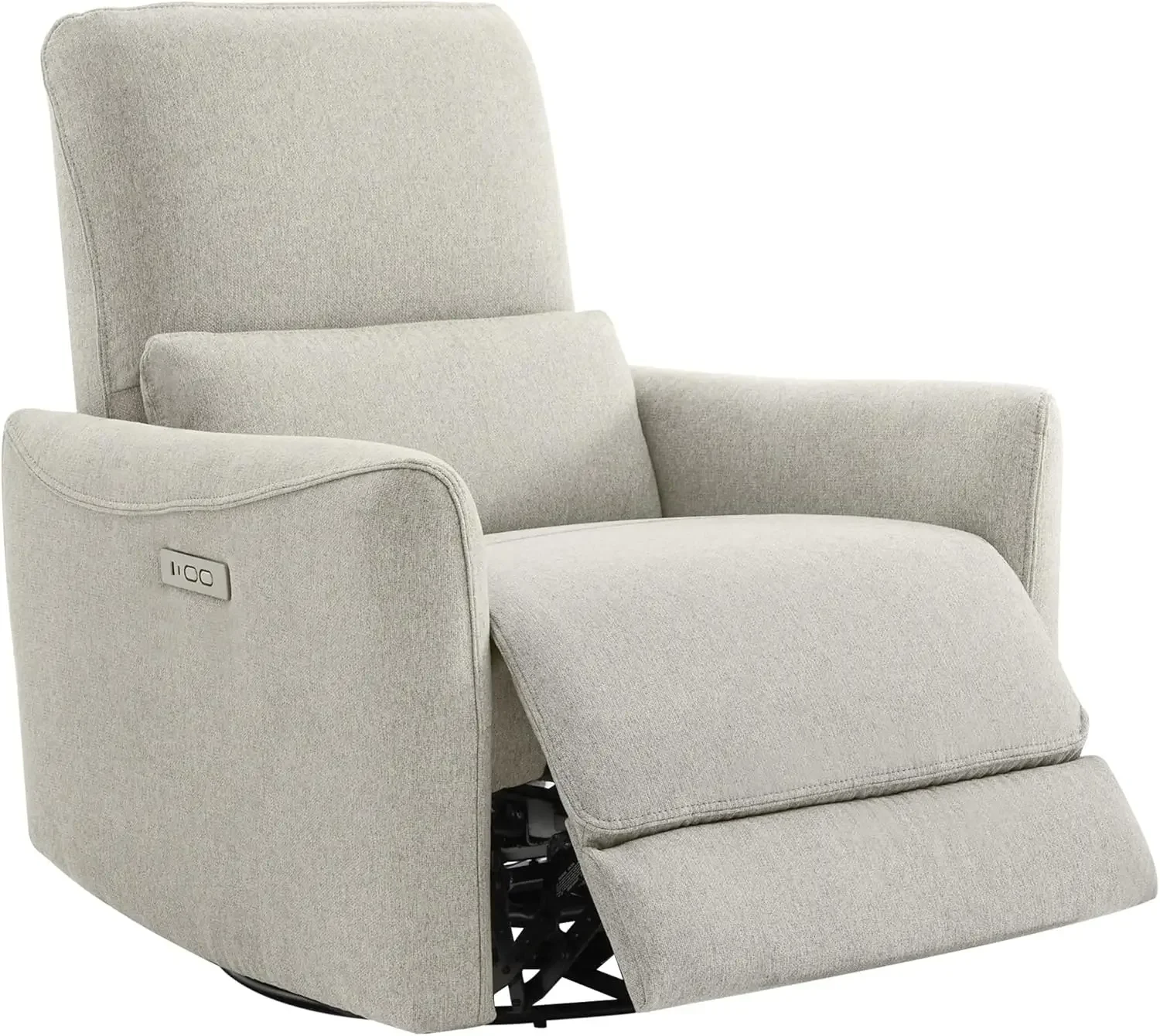 

Power Recliner Chair Swivel Glider, FSC Certified Fabric Living Room Nursery Reclining Sofa Chair with Lumbar Support, Dove Grey