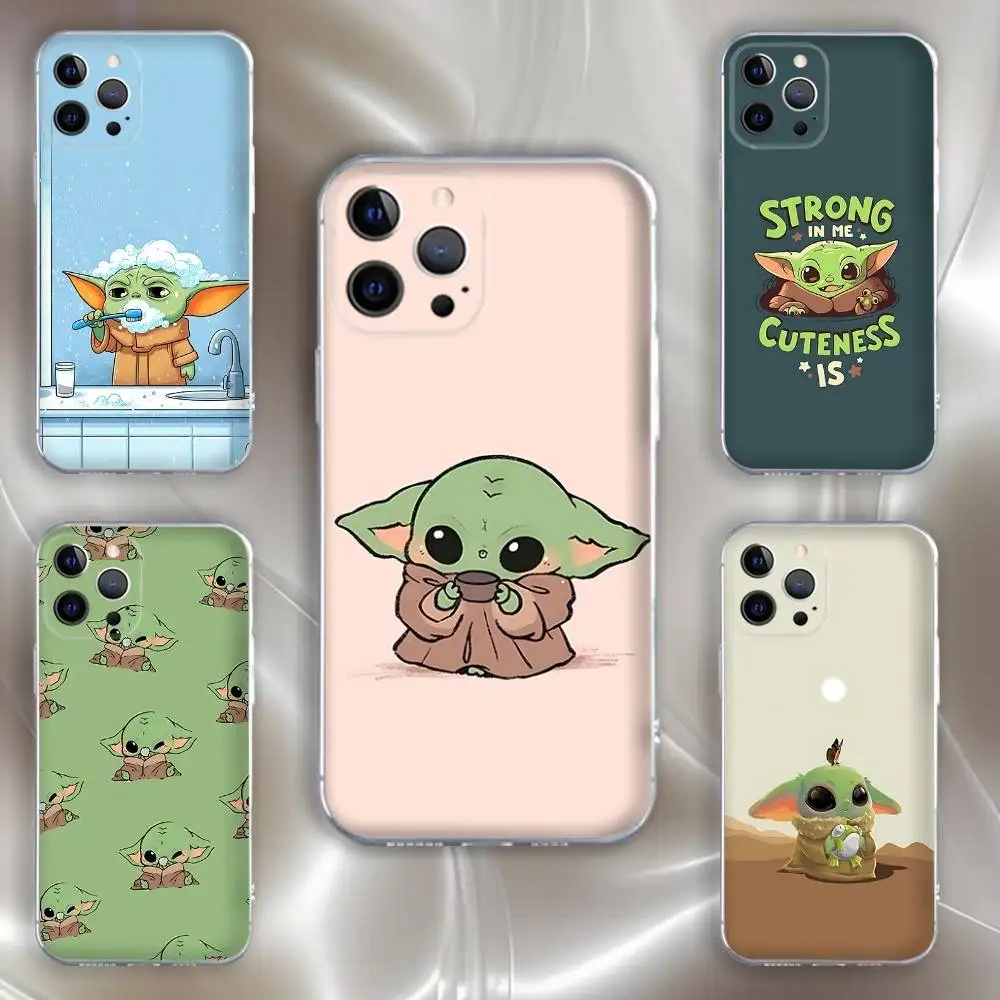 

Cute Baby Y-Yoda Phone Case For iPhone 16,15,14,13,12,11 Pro,Max,Plus,X,XS,XR,SE,Mini Transparent Silicone Soft