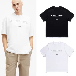 ALL SAINTS T-shirt 2024 Summer Hot Sale New Chest Front Letter Logo Print Top Tee Loose Cotton Round Neck Short Sleeve Men's