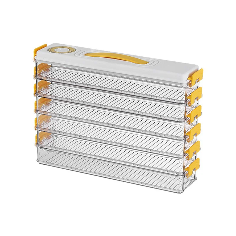 Dumpling Storage Box Sandwich Storage Food Grade Multi-Layer Portable with Timing Freezer