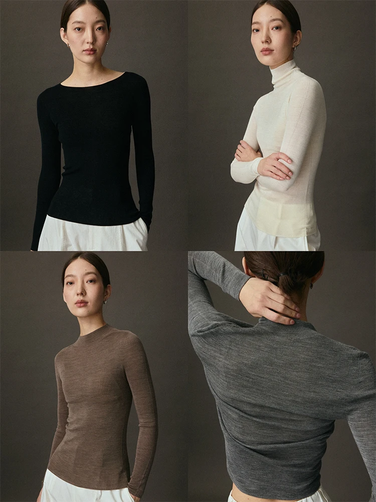 

UMILAB Sl Вязаный шерстяной свитер-джемпер с круглым вырезом, длинными рукавами, стандартный крой, женский, модный, осенний, можно стирать в машине