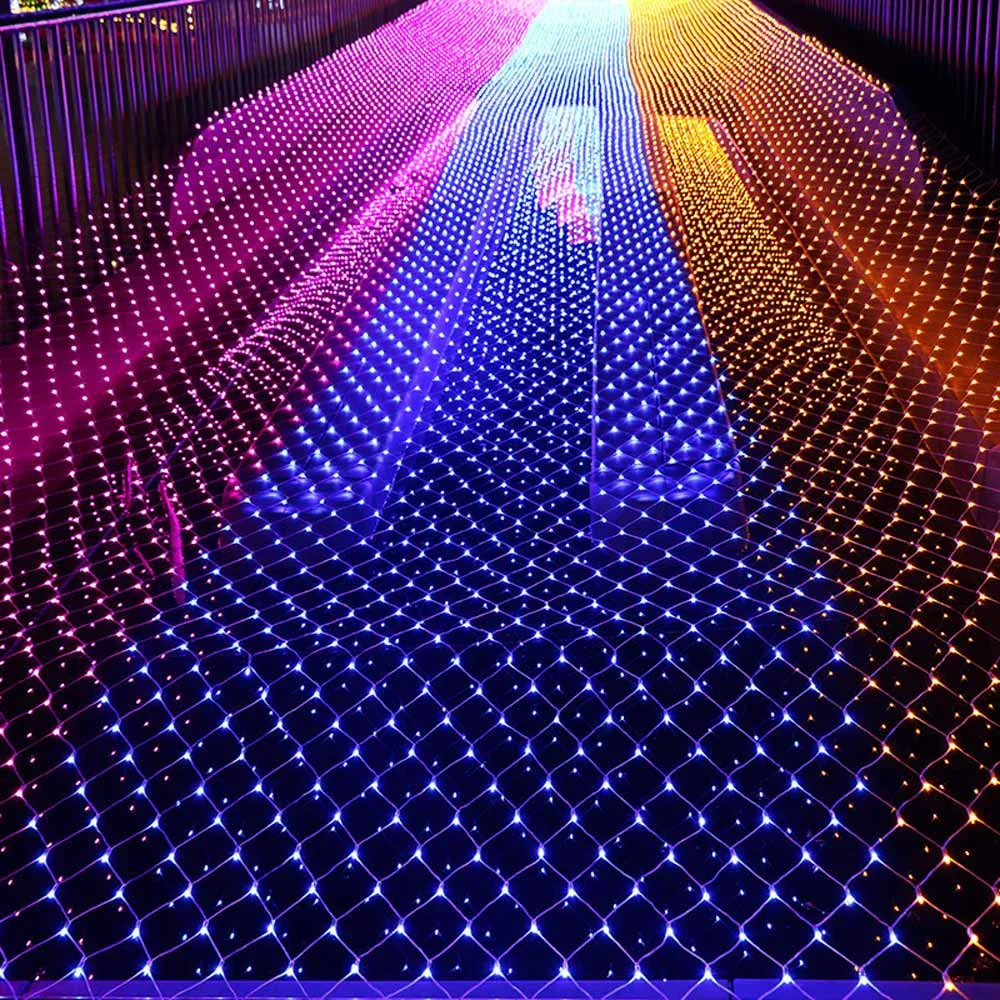LED Net Beleuchtung String Outdoor EU Stecker 220V Weihnachten Garten Urlaub Wohnkultur Hochzeit Party Fee Baum Dekoration wasserdicht – Detail 15