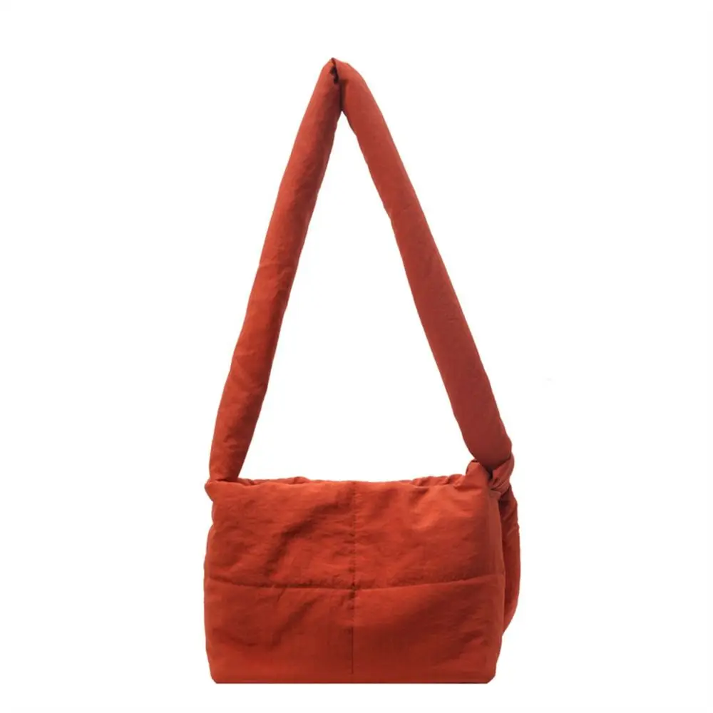 

Solid Color Shoulder Messenger Bags Down Cotton Padded Lightweight Underarm Bags Large Capacity Shopping Bag for Women Girls