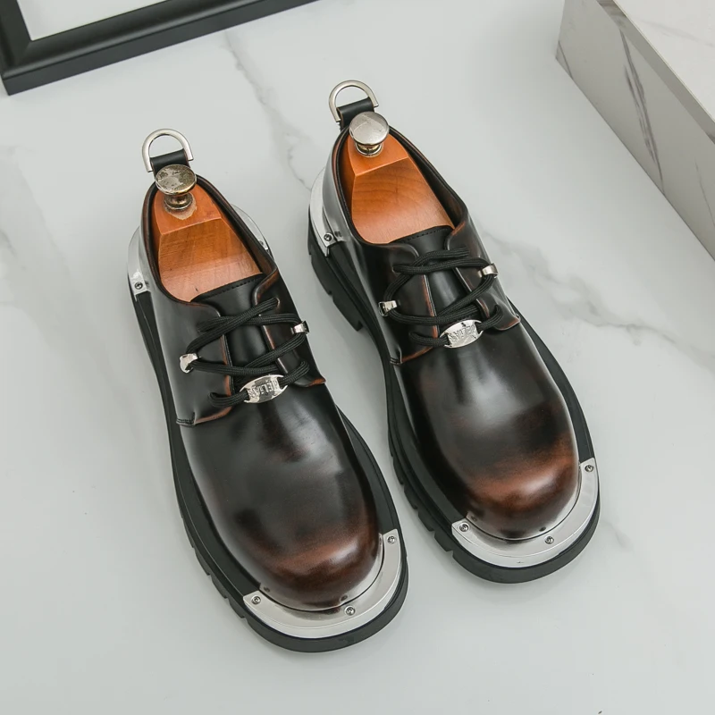 

Men's Soft Leather Breathable Casual Shoes Spring Autumn Season Comfortable PU Sole Business Formal Flats Adult Footwear