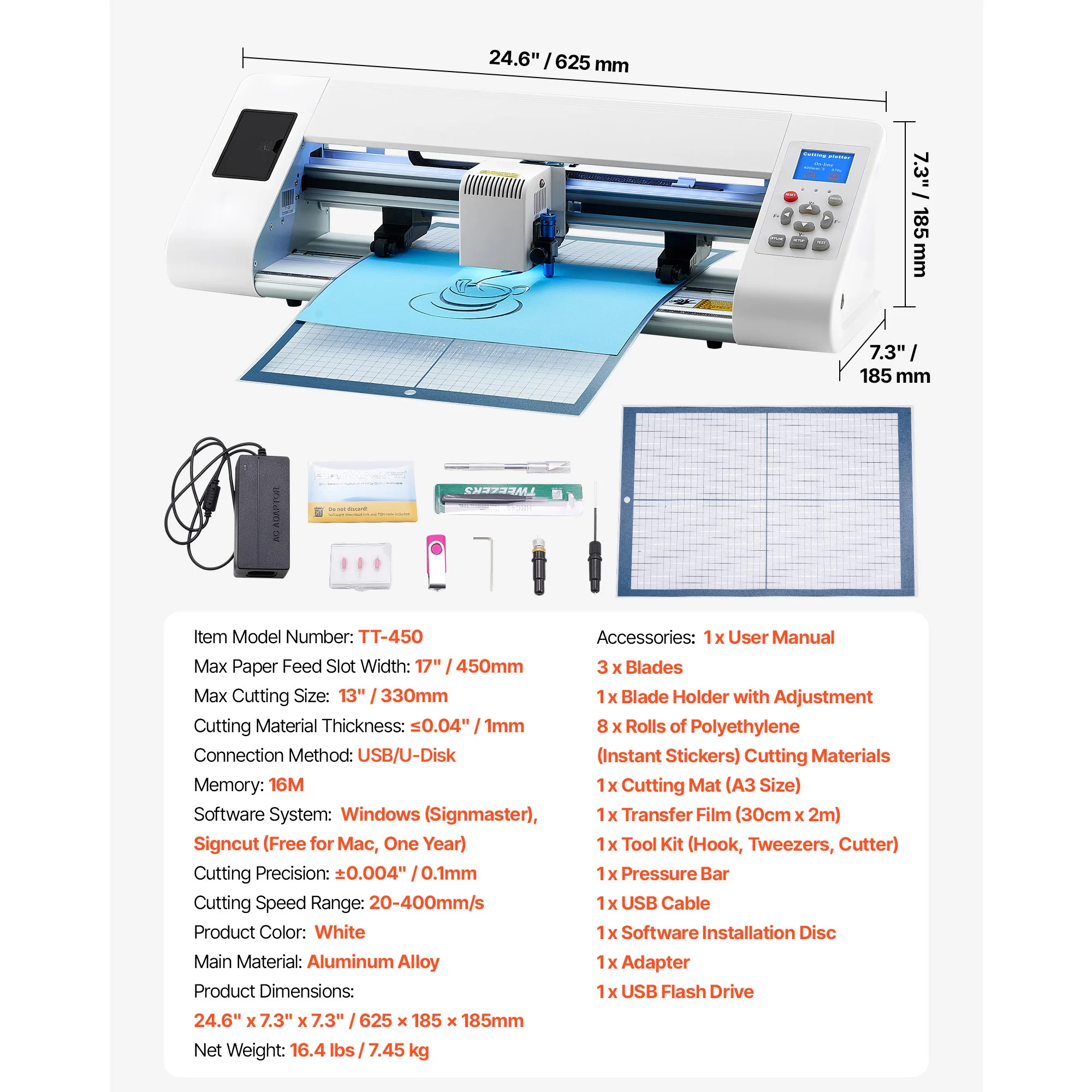 SucceBuy 12in/21in Automatische randdetectie Vinylsnijmachine Ontwerpsoftware en materialen Compatibel met meerdere bestandsformaten