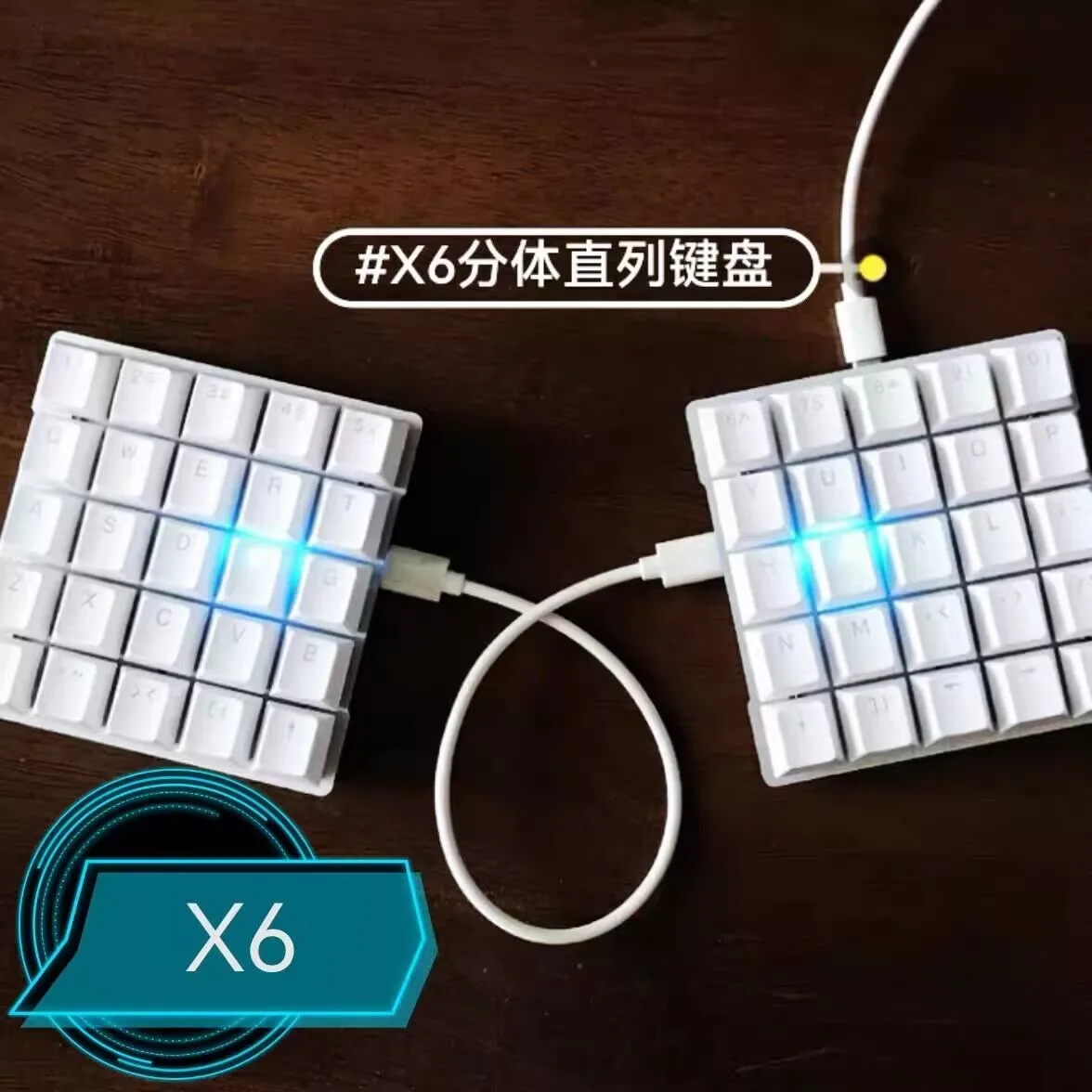 Teclado planck com fio x10 original, 24 teclas, personalizado, modo único, placa de alumínio, teclado dividido, ergonomia, suporte flâmula