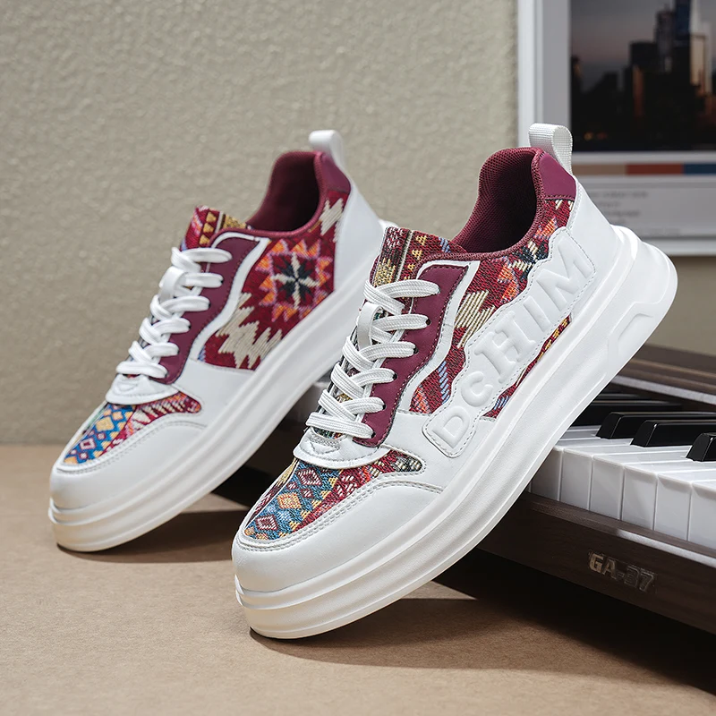 

2025 Men's Spring/Autumn Viral Chunky Sneakers - Hong Kong Style Trendy Casual Shoes, Height-Boosting for Students & Skaters