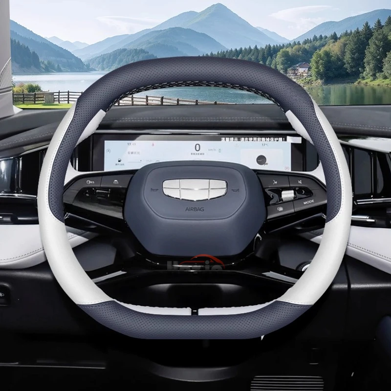 Leather Car Steering Wheel Cover for Geely Cityray Boyue L Cool Starray Galaxy Preface Interior Accessories 2025 2026