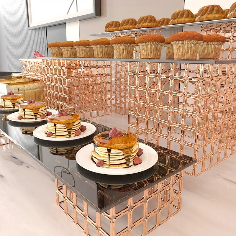

European dessert table display stand buffet hotel coffee break table
