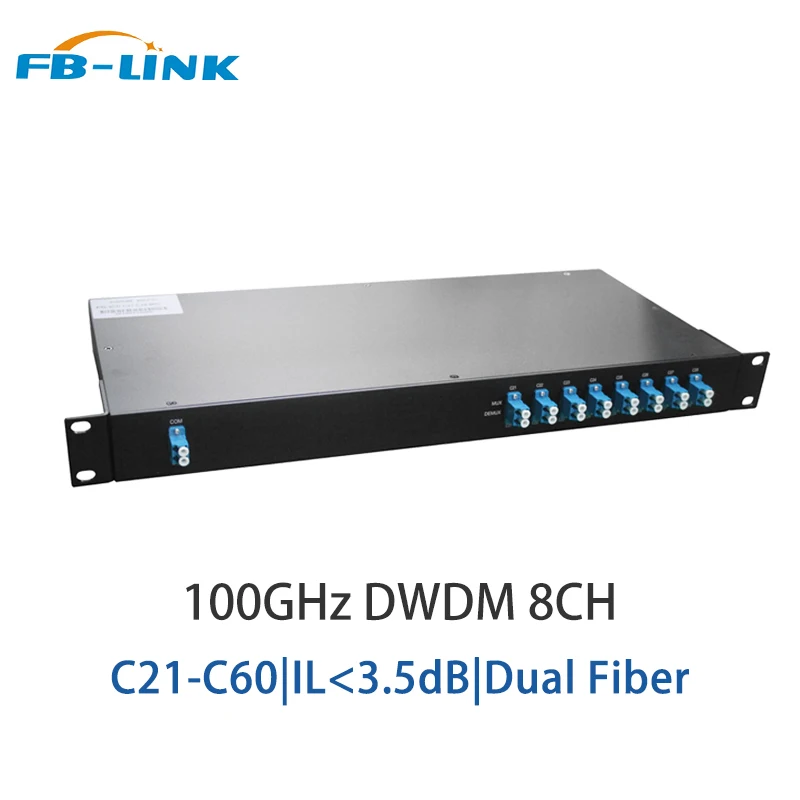 

8CH 100GHz C21-C60 with Monitor Port LC/UPC Single Fiber Dual Fiber DWDM Mux Demux 1U Rack Mount