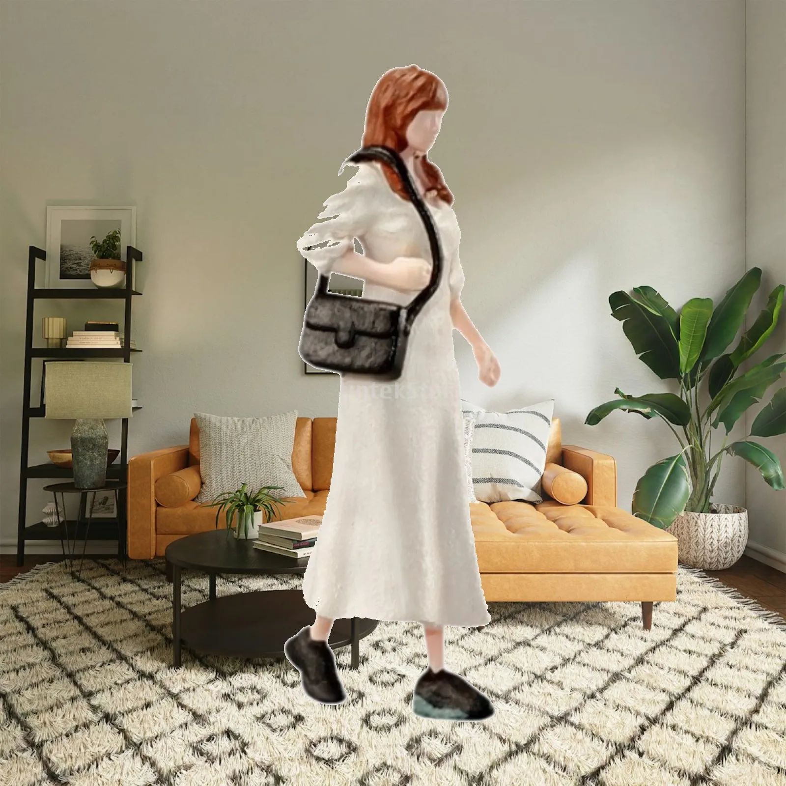 1/64 Scale Miniature Figure Diorama Girl Collectibles Small Photography Prop Tiny Mini People Figurine Micro Landscape Decor