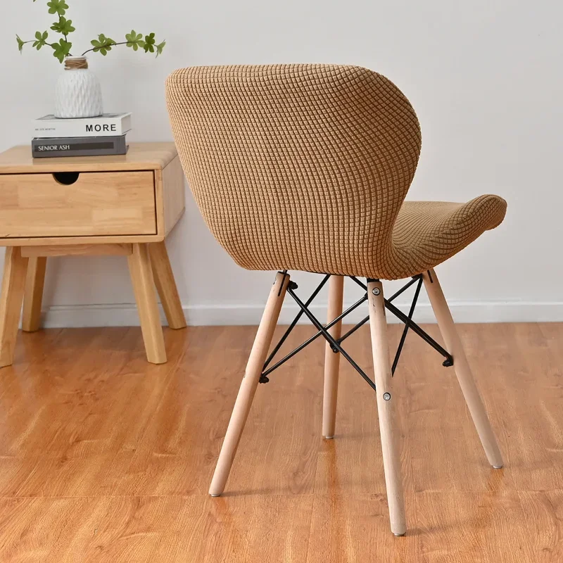 Jacquard Adjustable Shell Chair Cover Dining Room Round Back Streach Home Elastic Chair Cover Luxury Hotel Banquet Stool Cover