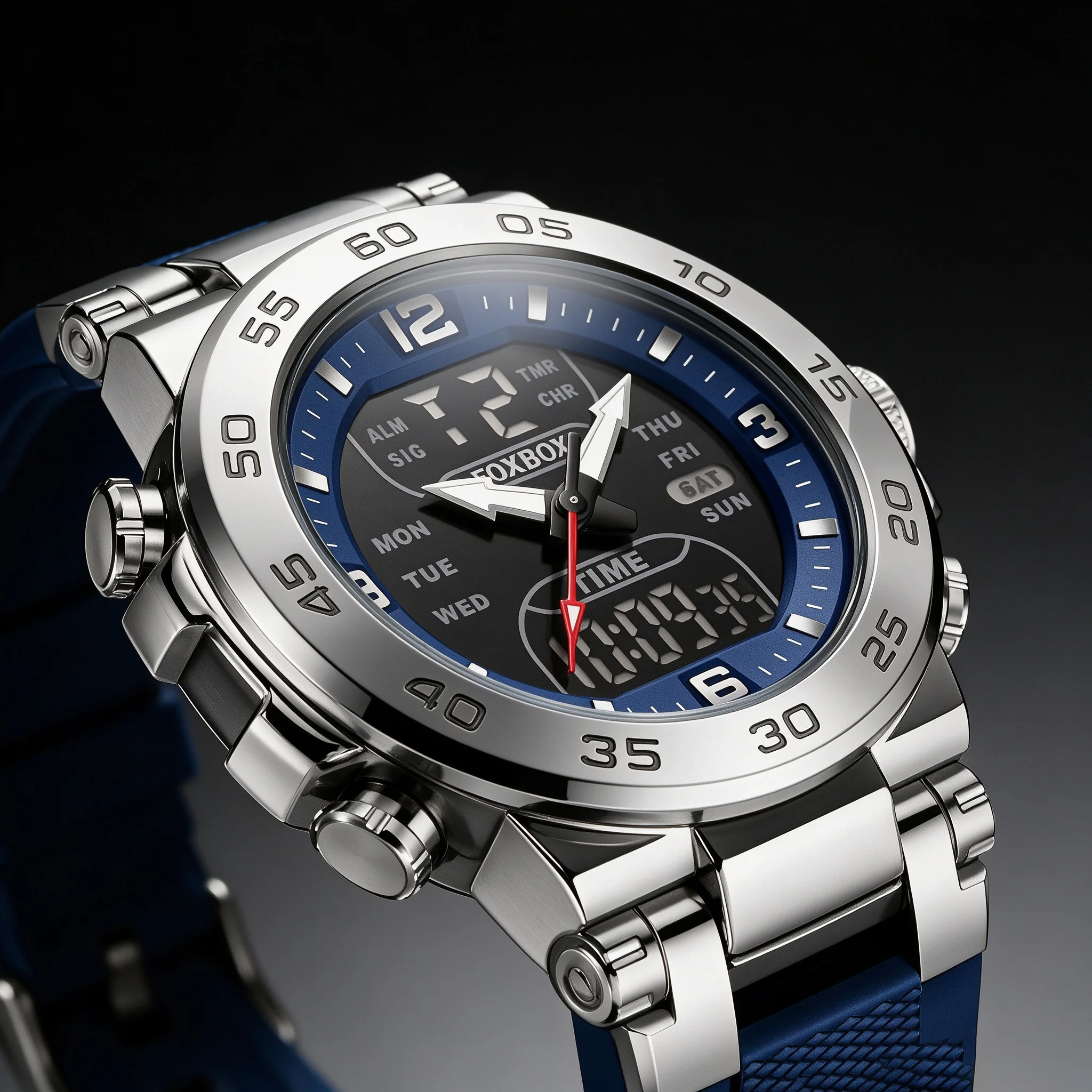 FOXBOX New Digital Watches Men Fashion Luxury Quartz Wristwatch Sports Waterproof Luminous Military Mens Watch Reloj Hombre
