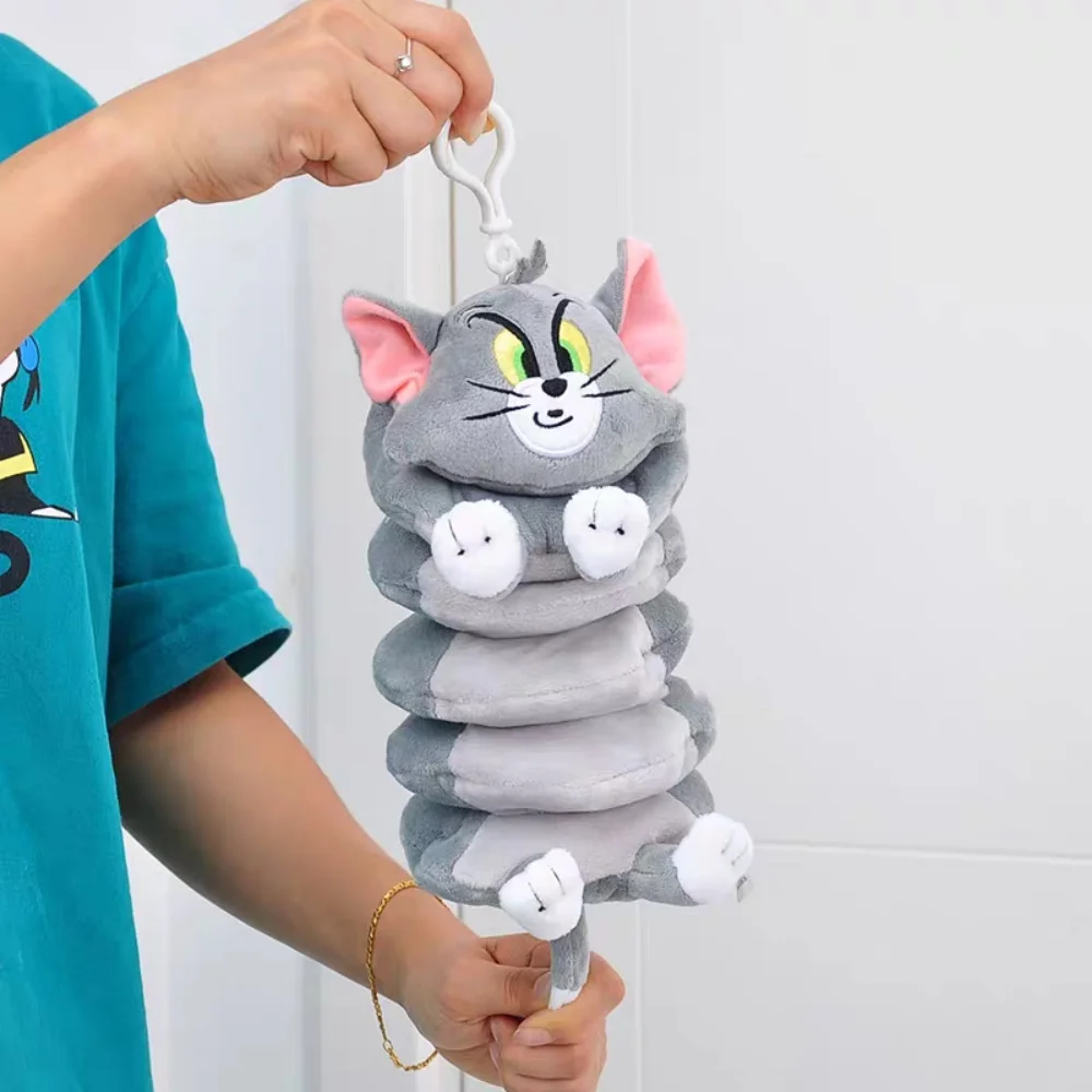 Kawaii Anime Tom En Jerry Rekbare Vibrerende Pluche Pop Cartoon Thomas Kat Transformeerbare Knuffels Rugzak Decoratie Geschenken