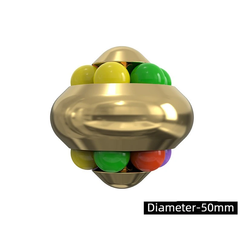 

Metal Stress Relief Cube Ball Colorful Beads Puzzle Fidget Anti Stress Toy Portable Decompression Office Adults Focus Toys