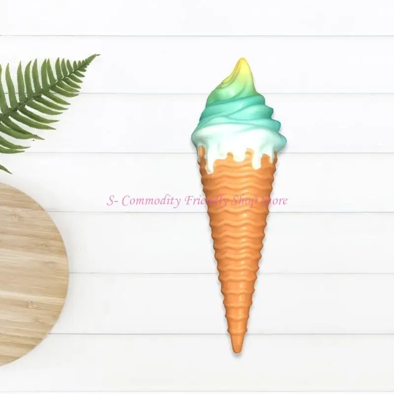 85AE ที่มีสีสัน Ice Cream CONE Squeeze ของเล่นเด็กผู้ใหญ่นุ่มมือผ่อนคลาย Squeezable ของเล่นสำหรับนักเรียนเด็กนักเรียนผ่อนคลาย