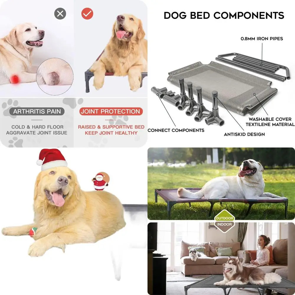 

Большая кровать для собаки с охлаждающей кроваткой, X-Large, 48x36x9 дюймов, серая, водонепроницаемая, для дома и улицы