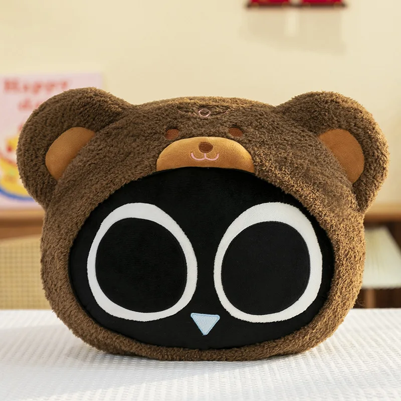Juguete de peluche de gato negro Kawaii de Luo Xiaohei Adventure, muñeco de peluche de gato de ojo grande, almohada bonita de gran tamaño para niños, cumpleaños, Navidad
