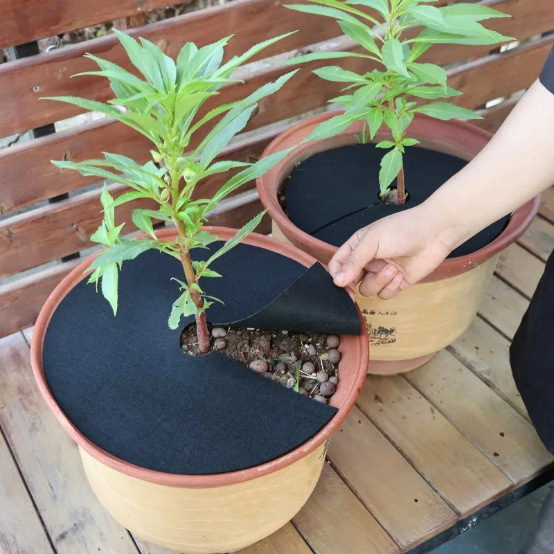 30/5Pcs Non-Woven Tree Mulch Ring Weeding Barrier Reusable Garden Mat Garden Netting Blanket Gardening Anti Grass Cloth Films