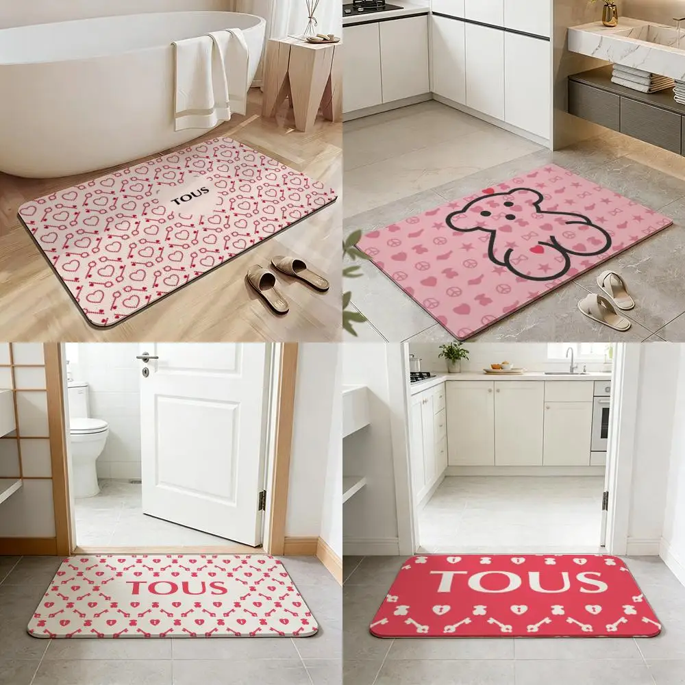 Alfombra de Baño de Tierra de Diatomeas Antideslizante de Secado Rápido, Tapete Absorbente para Entrada, Marca T-Tous-S