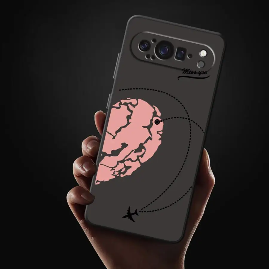 حافظة هاتف لهاتف جوجل بيكسل 10 9 برو XL 7a 8a 6 7 8 Pro 6a 9a غطاء ناعم للزوجين نمط الأرض