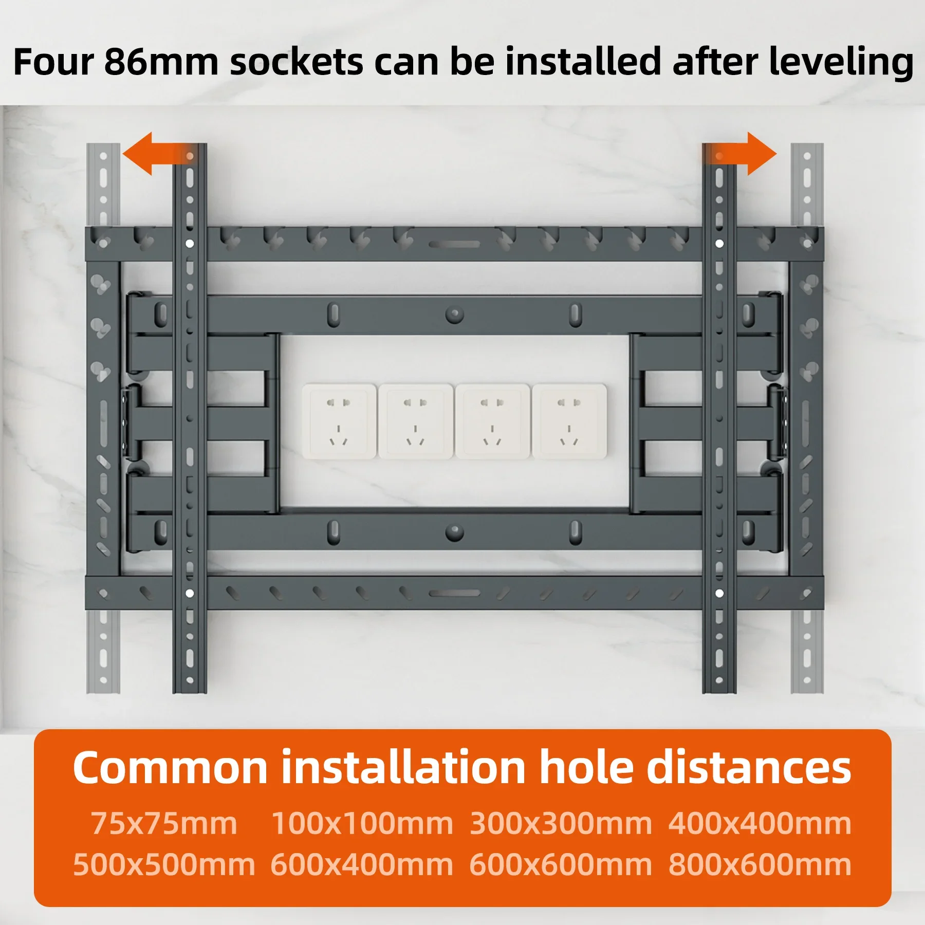 full motion tv brackets for tv swivel Ultra thin off wall embedded wall mount flat LED LCD 37-100 inch tv stand