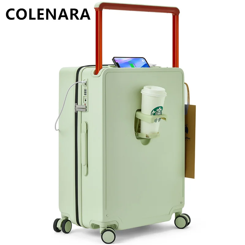 COLENARA equipaje con carga USB 20 pulgadas PC embarque 24 "26 cubierta de carrito bolsas de viaje con ruedas para hombres y mujeres con maleta con ruedas