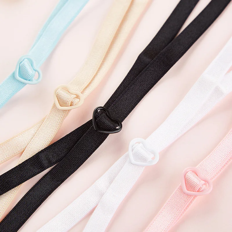 7mm Heart Buckle Bra Straps Back Cross Beauty Invisible Shoulder Strap Underwear Bra Shoulder Elastic Strap Accessories