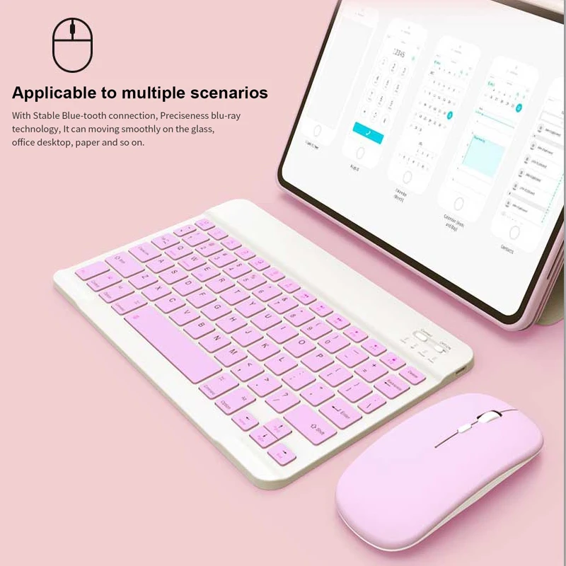 Mini Bluetooth Keyboard Mouse per Android iOS Windows iPad Lenovo Samsung Huawei Huawei Mobile Phone Wireless Keyboard Kit Tastiere Set di mouse